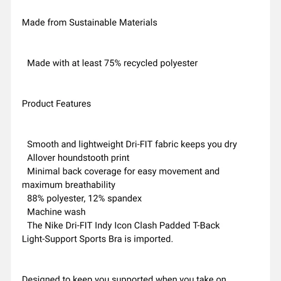 Nike Sports Tank top Bra Dri Fit padded Women's BNWT - Picture 7 of 10